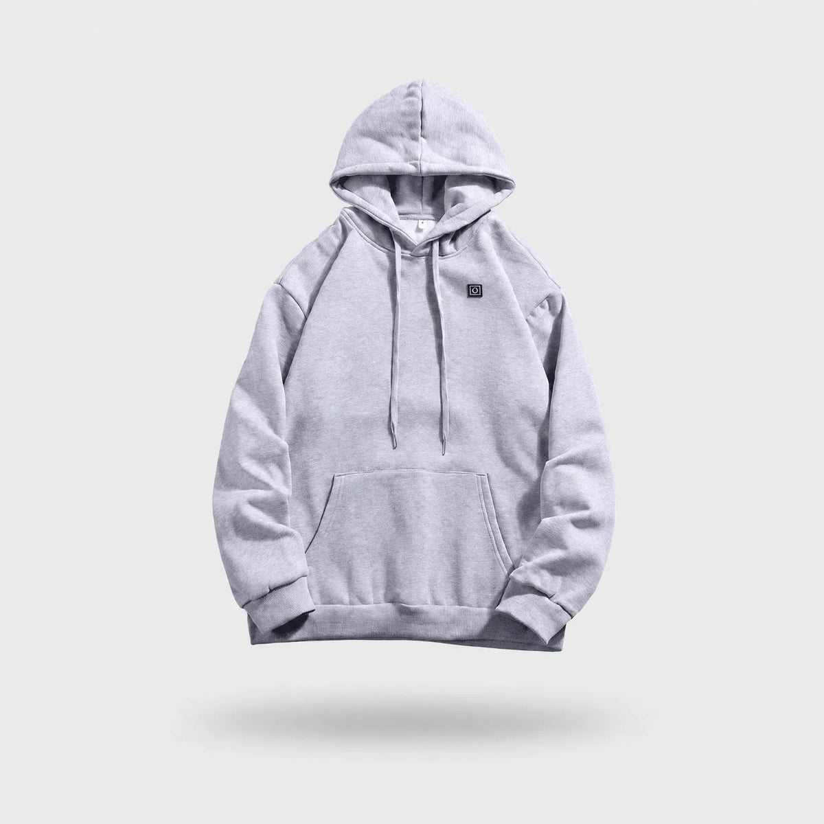 Alpenwarm heated hoodie in gray, front view