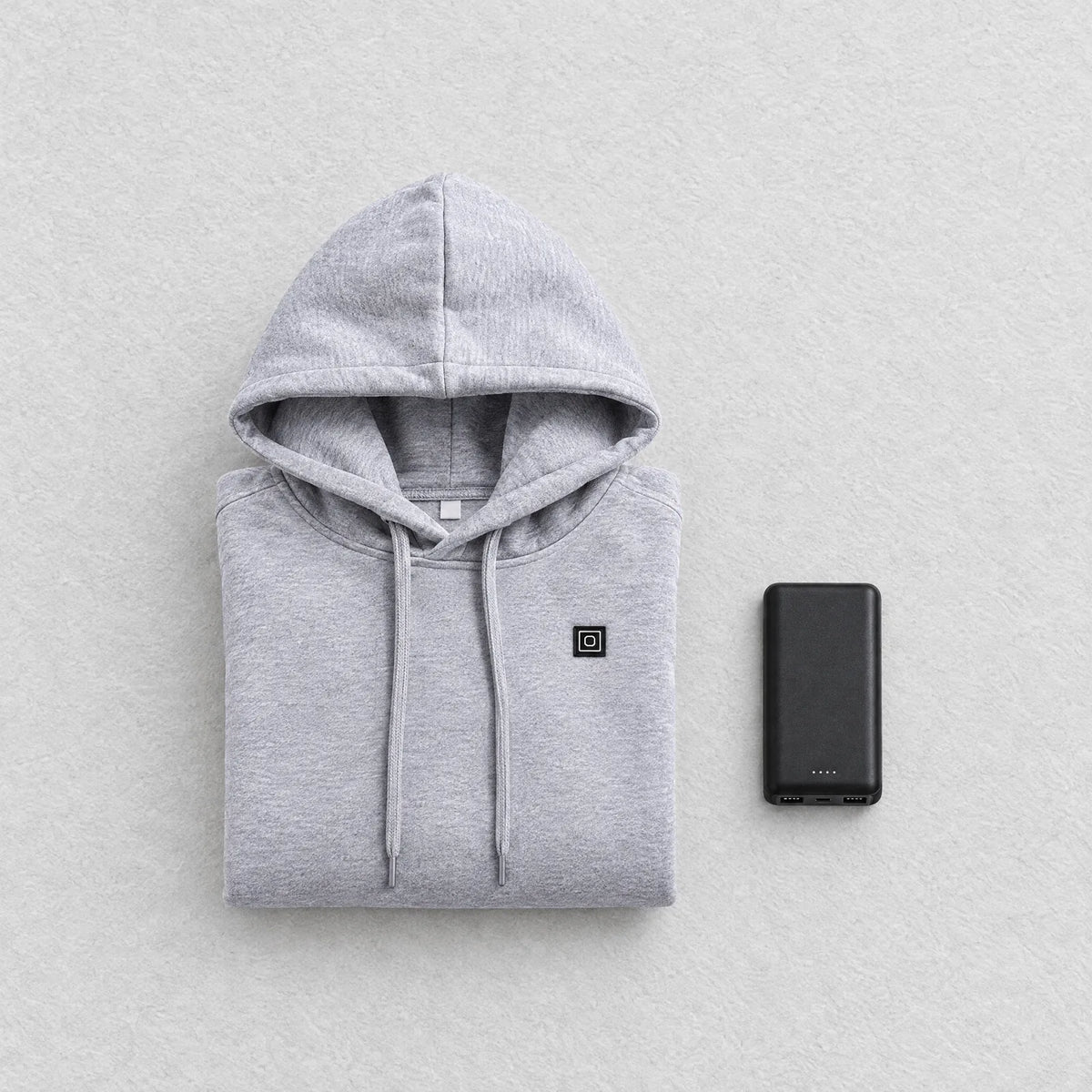 In the box: heated hoodie and 5,000 mAh power bank