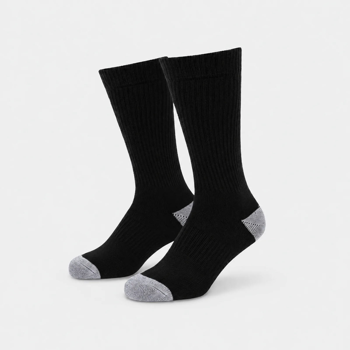 Alpenwarm heated socks in black with gray heel and toe